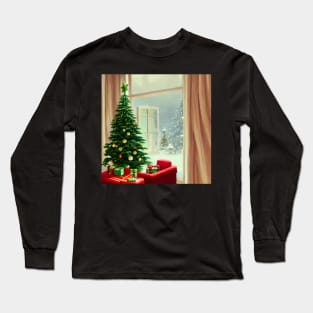 Christmas Eve with Joy of Love and Blessed This Year with Christmas Trees Warm Wishes Long Sleeve T-Shirt